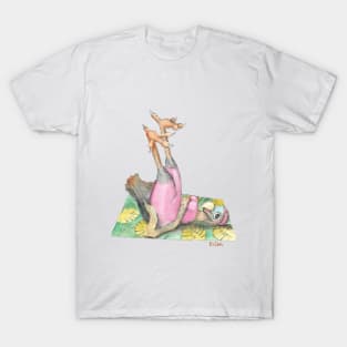 Dodo on a yoga mat mug sticker magnet mouse pad teeshirt apparel T-Shirt